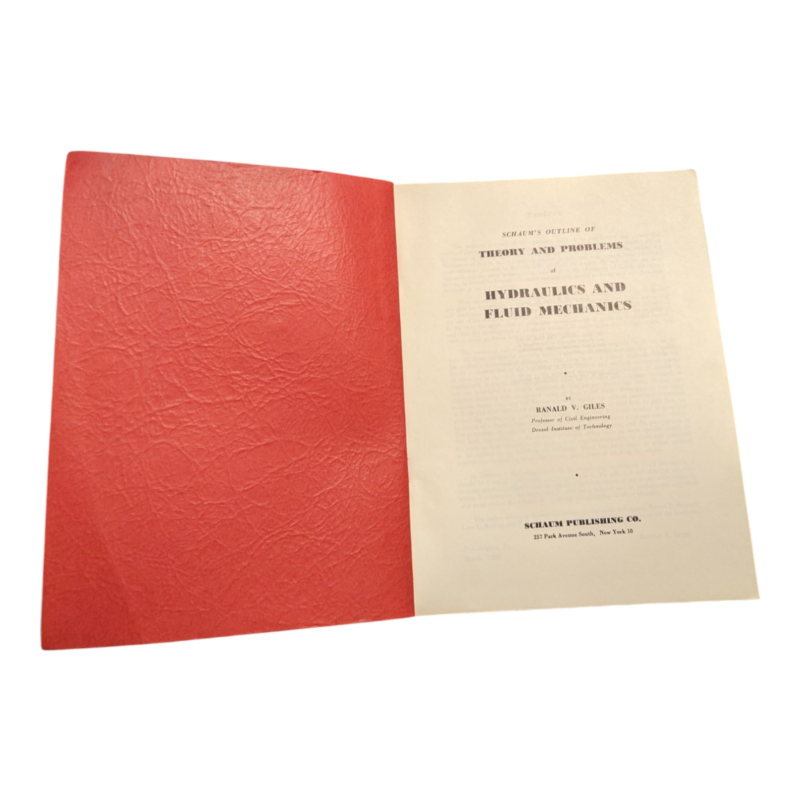 Theory and Problems of Hydraulics and Fluid Mechanics 1956 PB Schaum’s Series