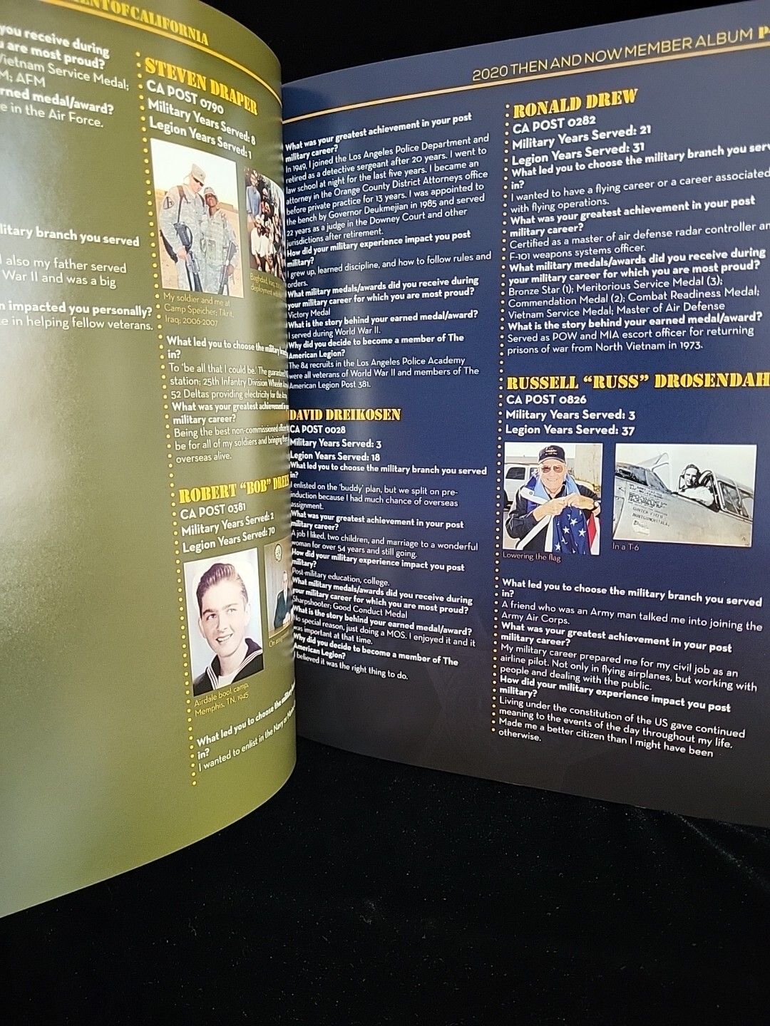 The American Legion Department Of California 2020 Then & Now Member Publication