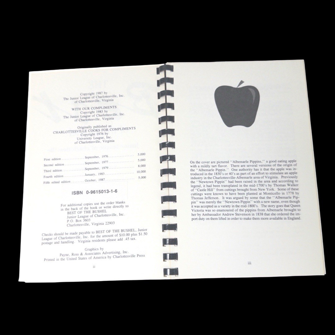 The Best of the Bushel Junior League Of Charlottesville Cookbook 1987
