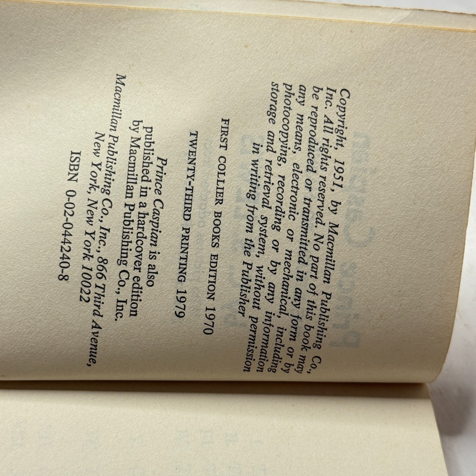 Prince Caspian C.S. Lewis 1951 ©1979 Collier Books *BUY 2 GET 1 FREE*