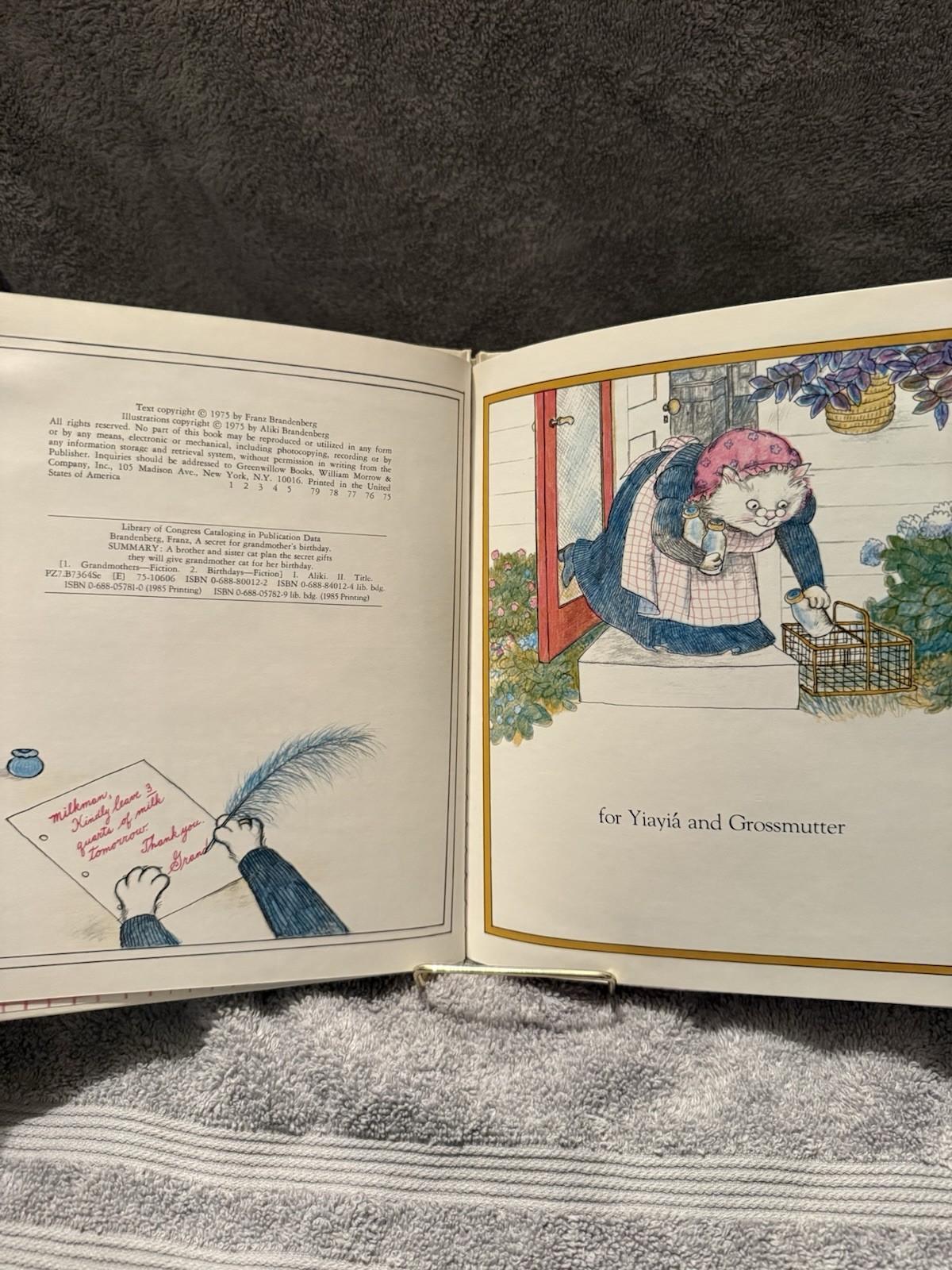 A Secret for Grandmother’s Birthday Franz Brandenberg Aliki HC Vintage Childrens