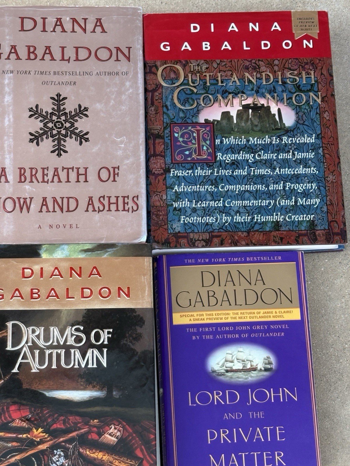 Diana Gabaldon Lot Of 6 Books 5 Hardcover & 1 Paperback – 2 Drums Of Autumn