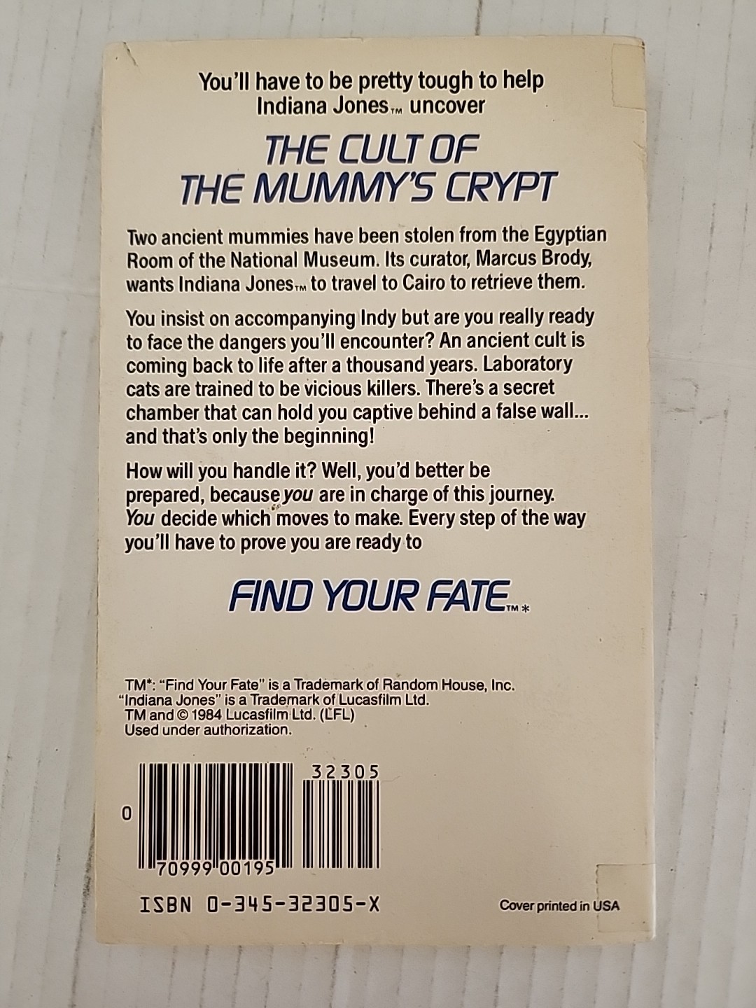 1-7 and 9 Indiana Jones Find Your Fate Adventure books