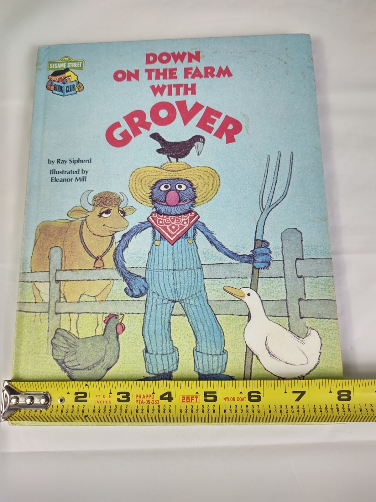 Vtg 1980 Down On The Farm With Grover Book Sesame Street Book Club Golden CTW