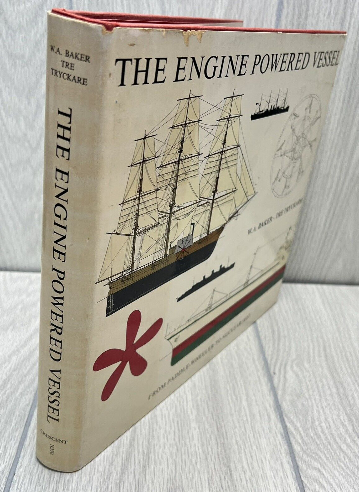 The Engine Powered Vessel by W.A. Baker Tre Tryckare 1965 Vintage Hardcover Book