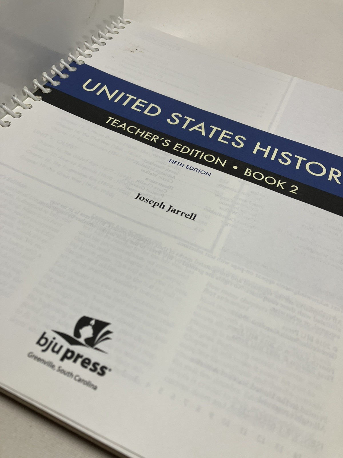 BJU Press United States History TEACHER’s – Hardcover, by BJU Press Volume 1 , 2