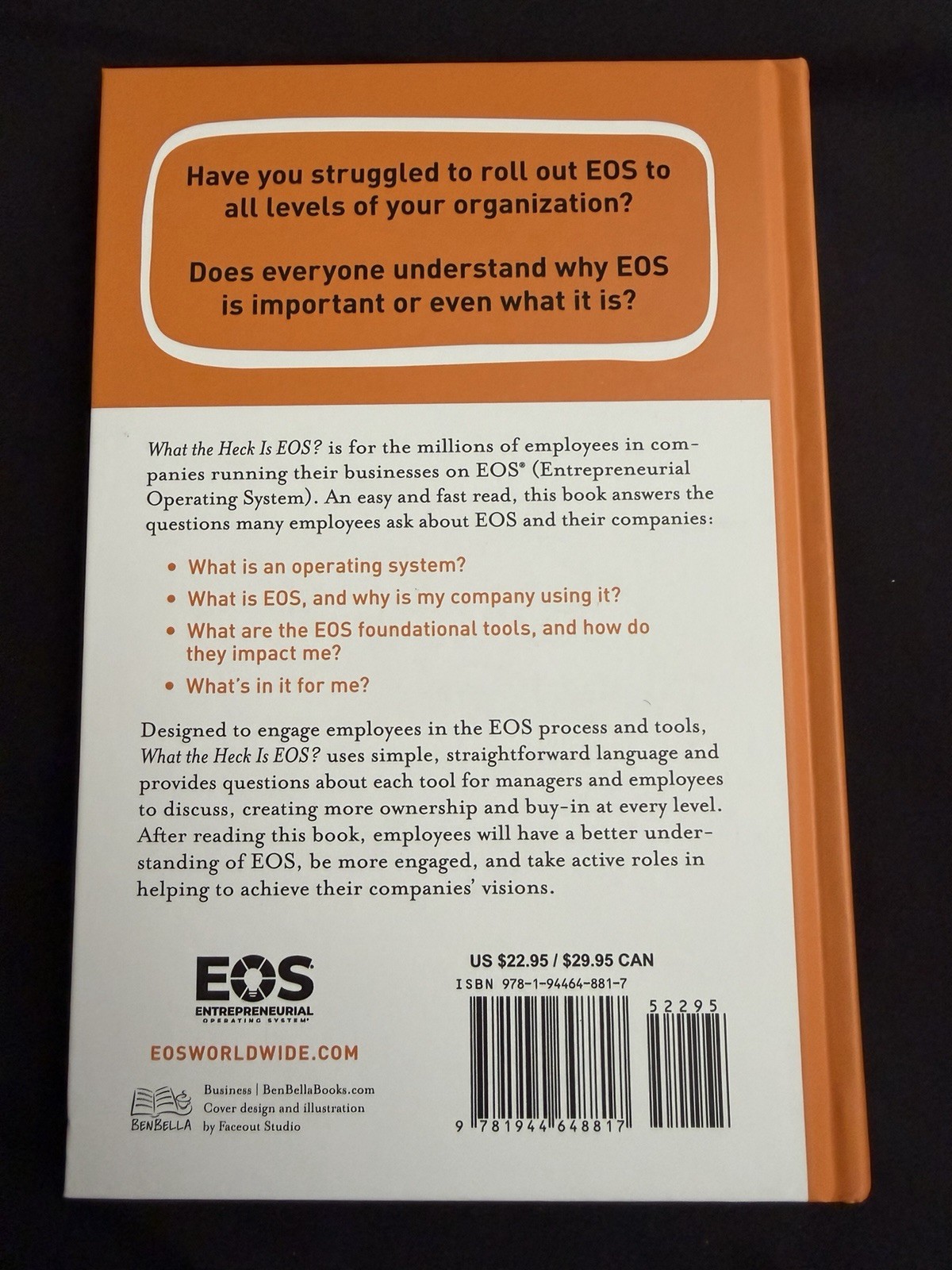 BenBella Books What the Heck Is EOS? by Wickman & Bouwer, 2017 Hardcover