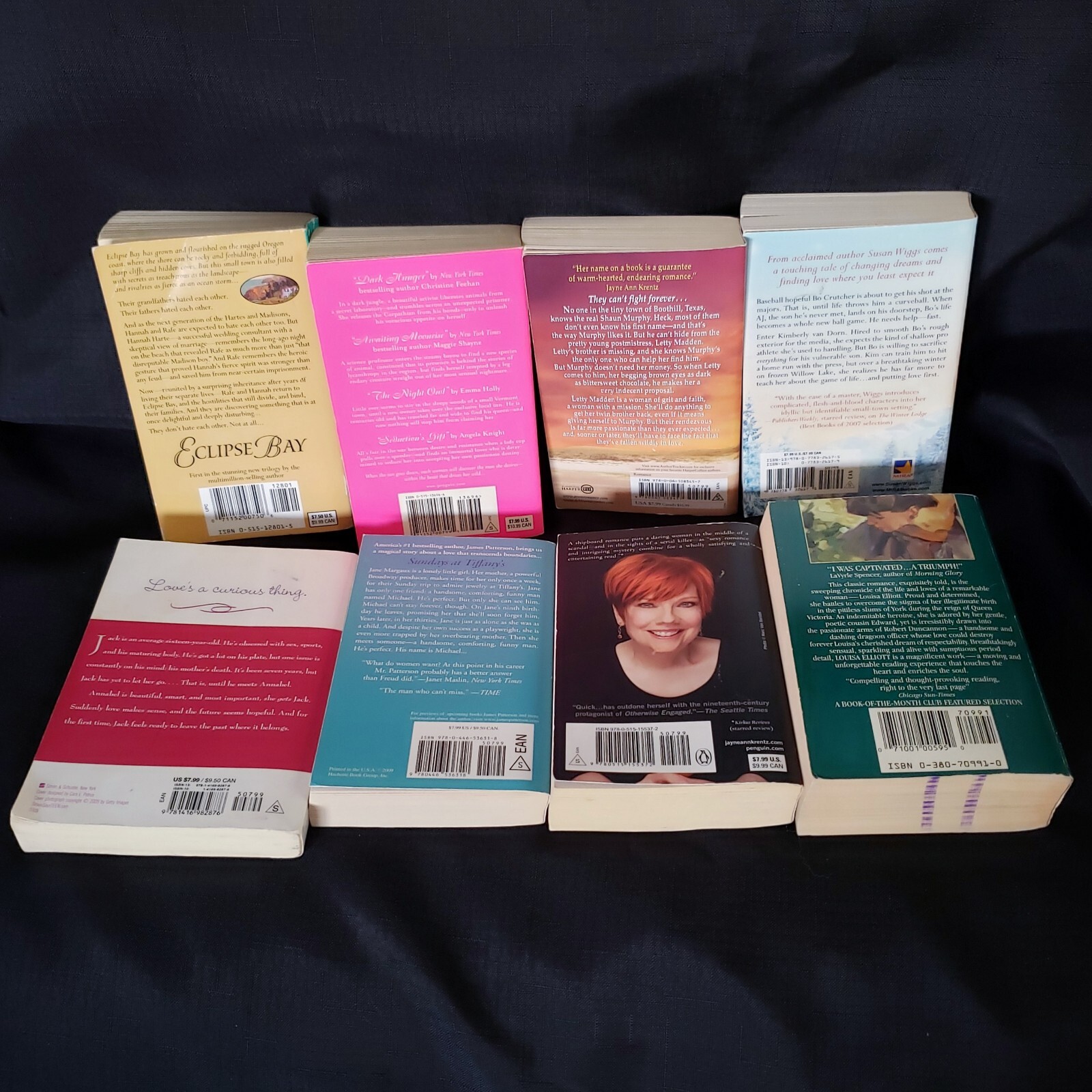 Lot Of 8 Books Romance Fiction Novels Miscellaneous Authors Paperbacks Womans