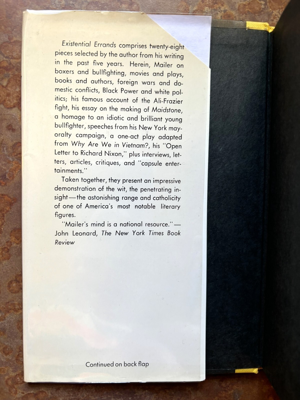 Signed Norman Mailer Existential Errands Hardcover 1st Edition 1972 VG+/VG+