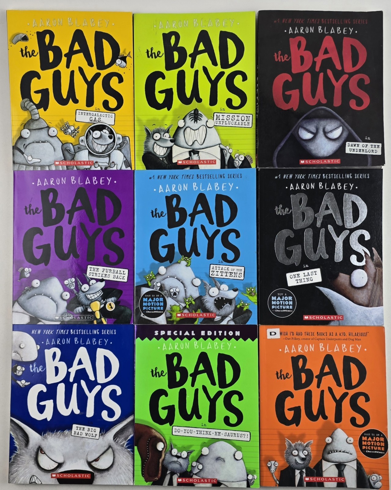 Lot of 9 The Bad Guy Series Aaron Blabey Paperbacks 1- 5, 7- 9- 11- 20