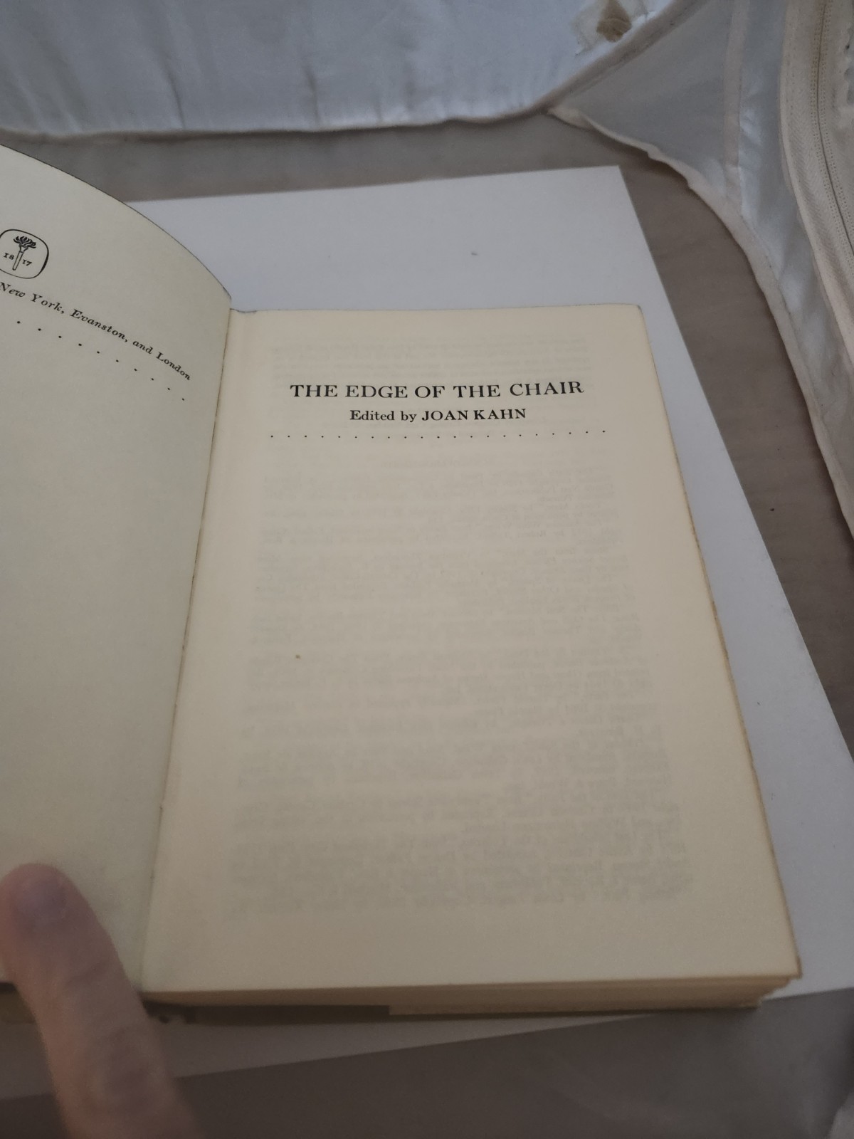 The Edge Of the Chair Joan Kahn Harper Row 1st Edition 1967 Suspense Collection