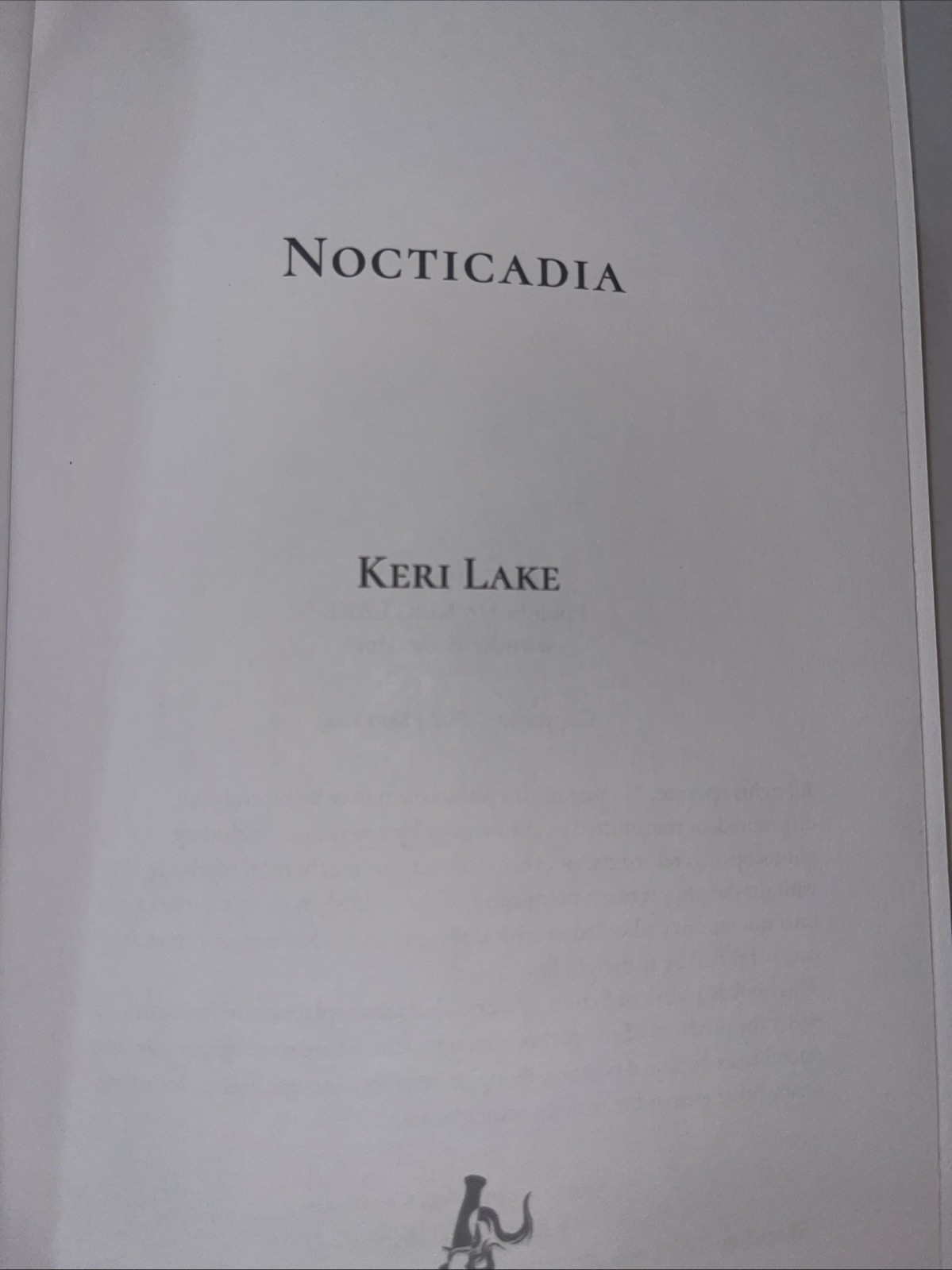 Nocticadia by Keri Lake, Gothic Dark Romance Booktok, OOP Paperback