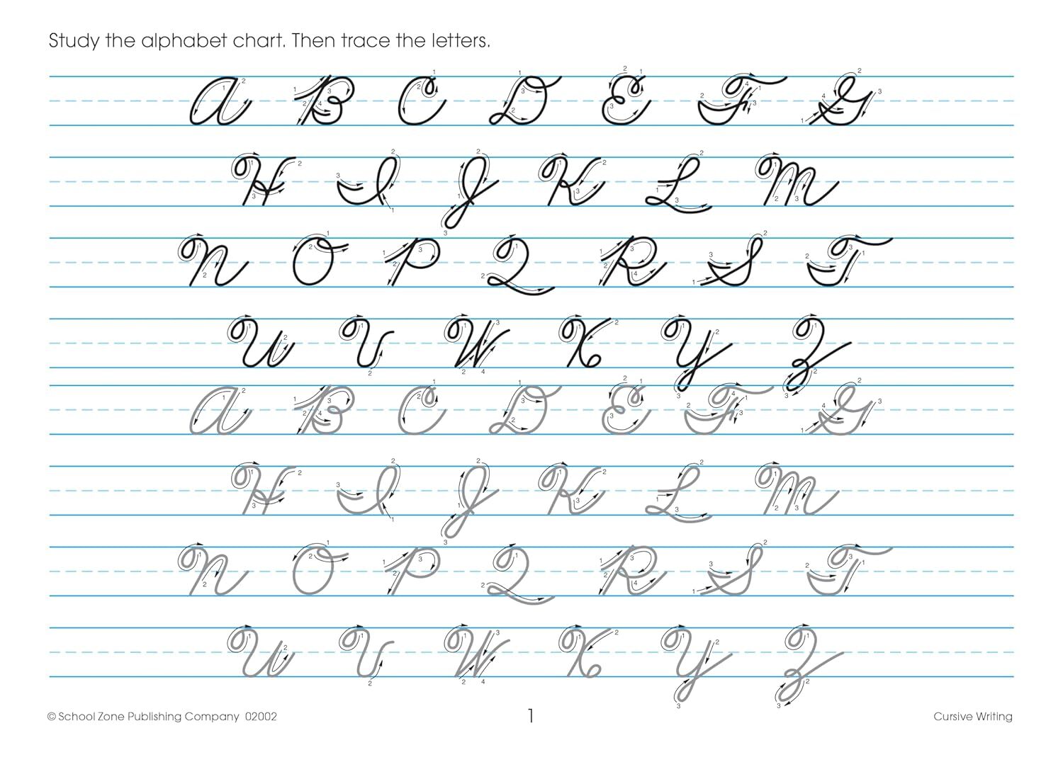 Cursive Workbook Writing Handwriting Practice Tracing Letters Ages 8 to 10