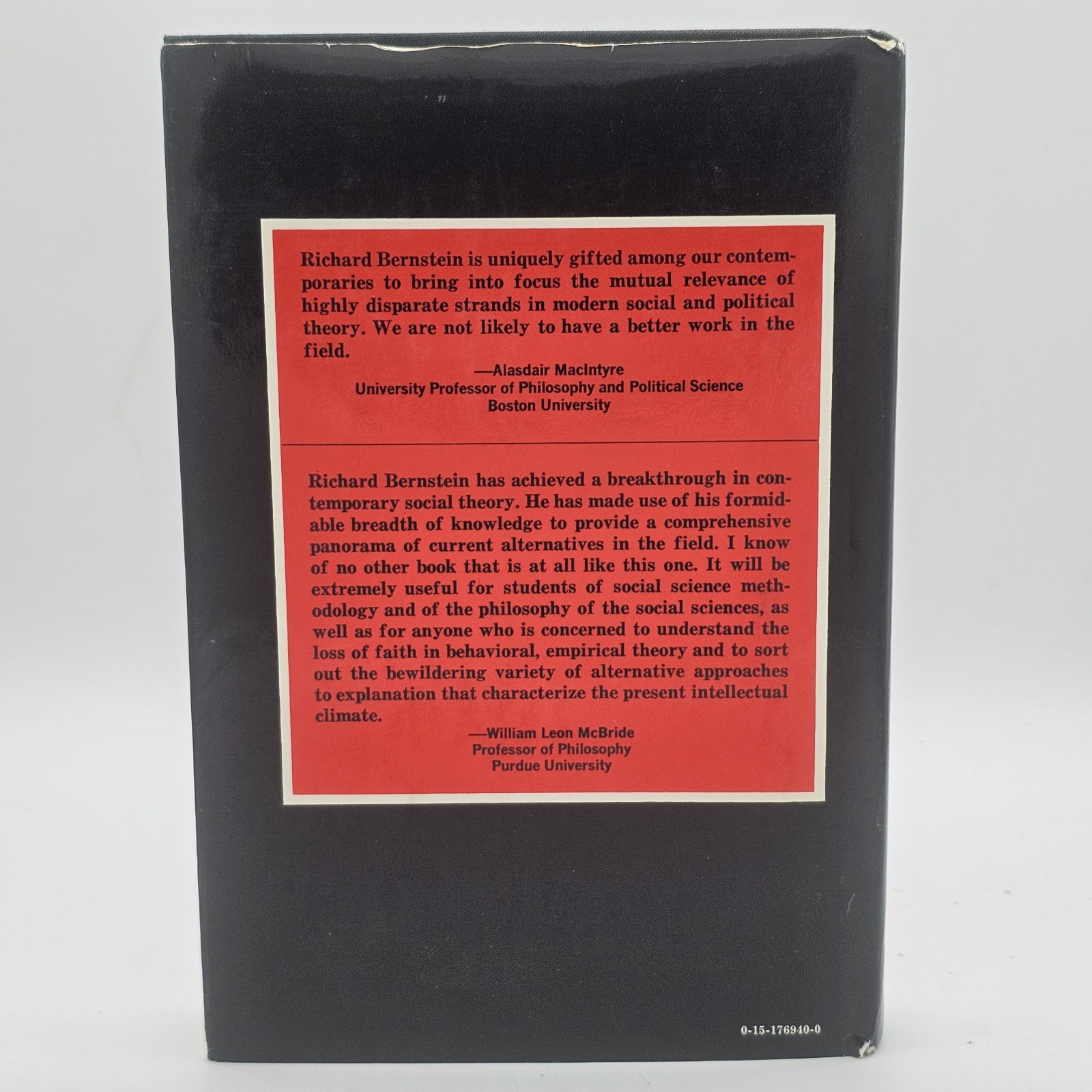 The Restructuring Social Political Theory Bernstein 1976 HC w/DJ 1st Ed