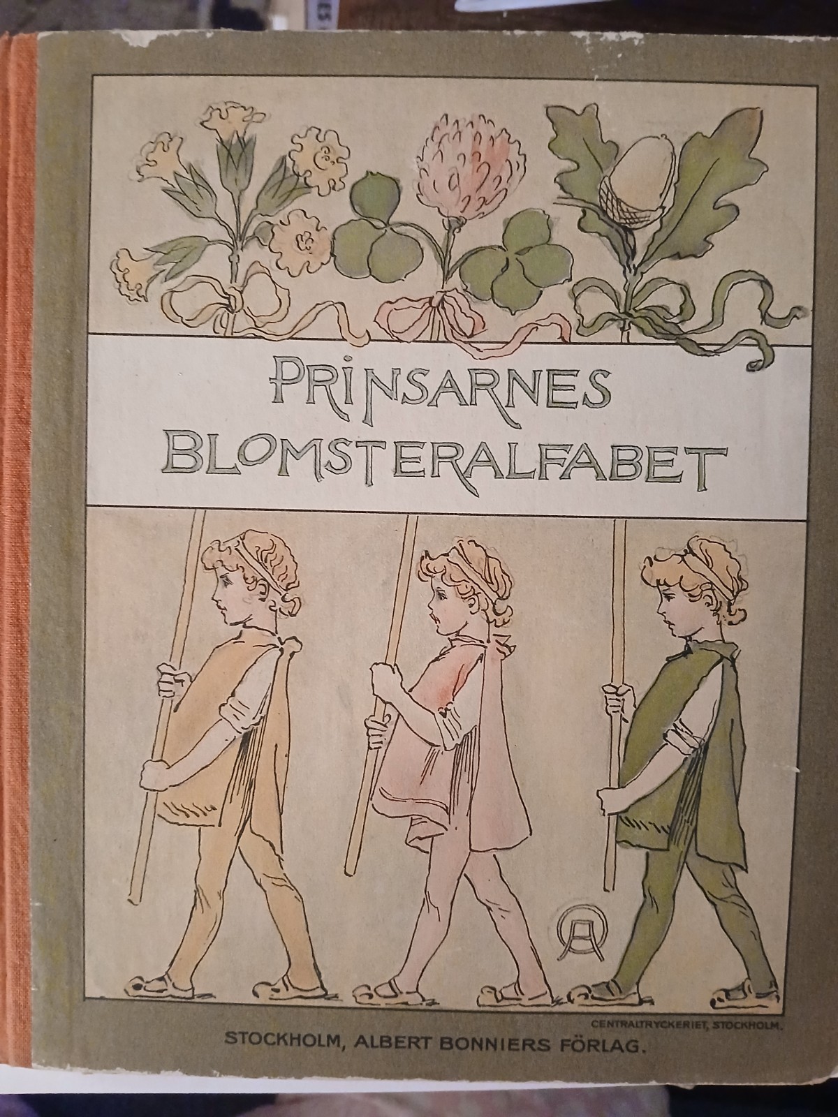 Antique Book Prinsarnes Blomsteralfabet HC 1892 Sweden Illustrated Alphabet