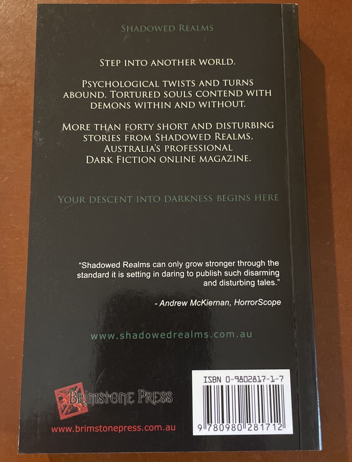 Book Of Shadows Volume 1 by Brimstone Press 1st Edition Small Press Run Rare