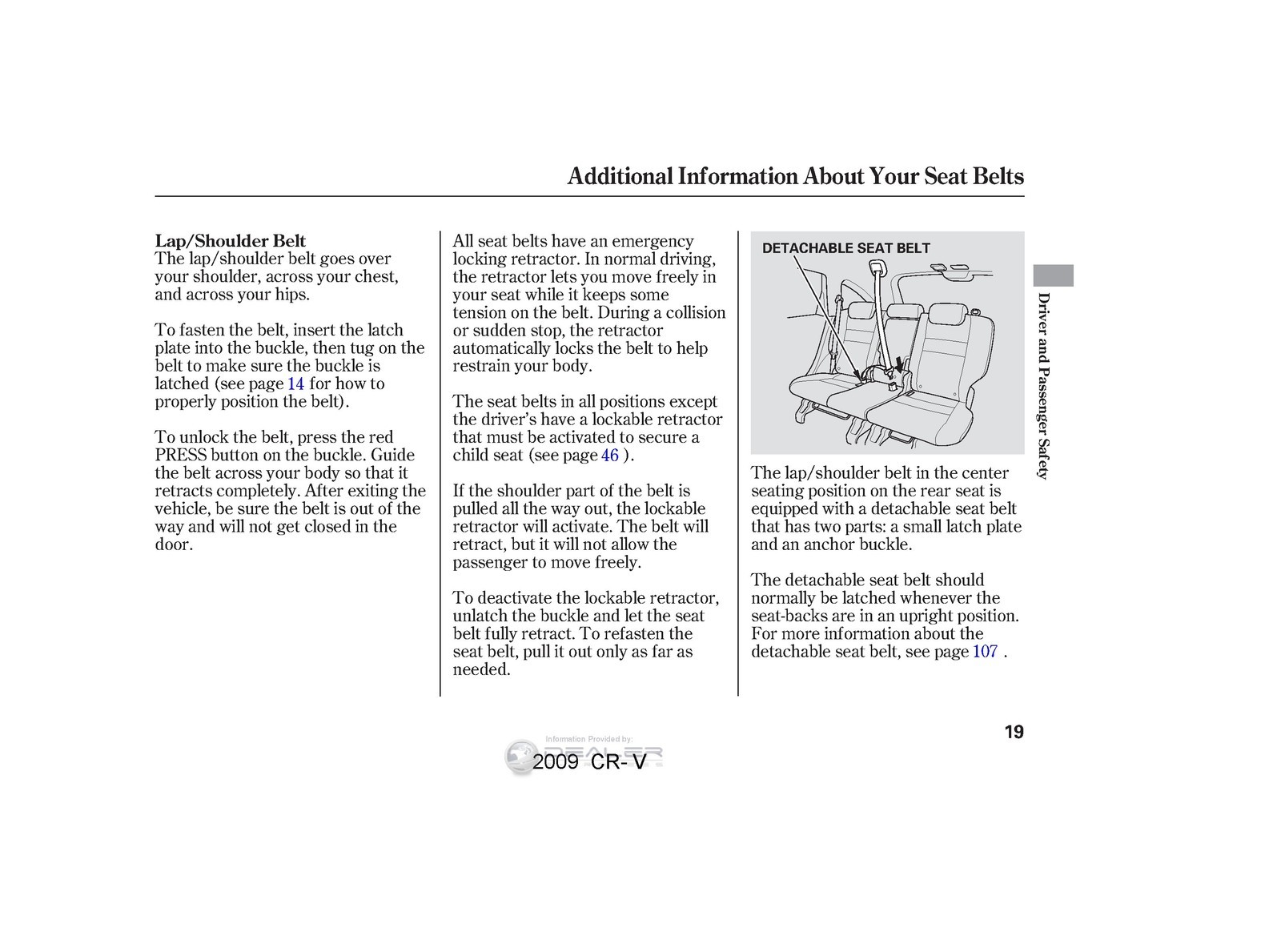 HONDA 2009 CR-V Owners Manual – STEEL WIRE BINDING – PROTECTIVE COVERING