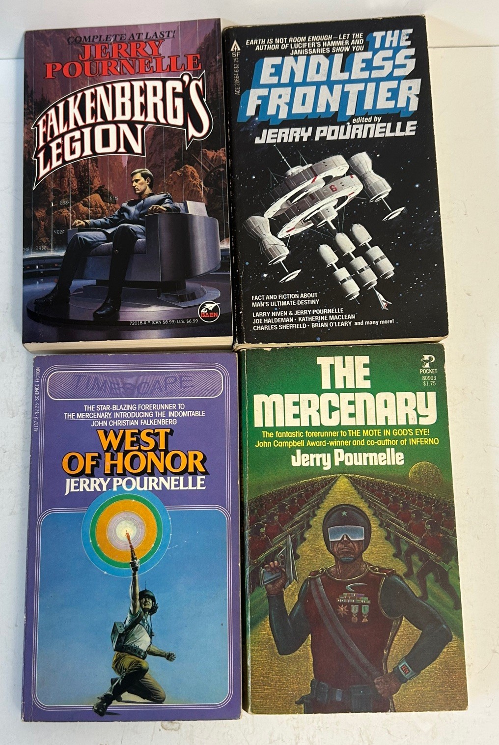 Vintage Science Fiction Paperback Book Lot 21 Books- Pournelle, Cherryh, etc.