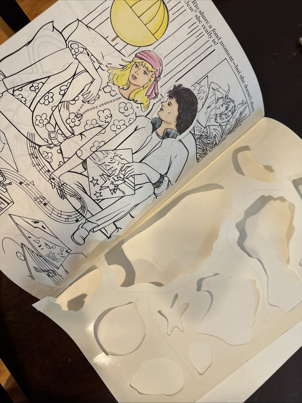 JEM Vintage Sticker Fun Hasbro Golden 1986 Jem and the Holograms Used RARE!