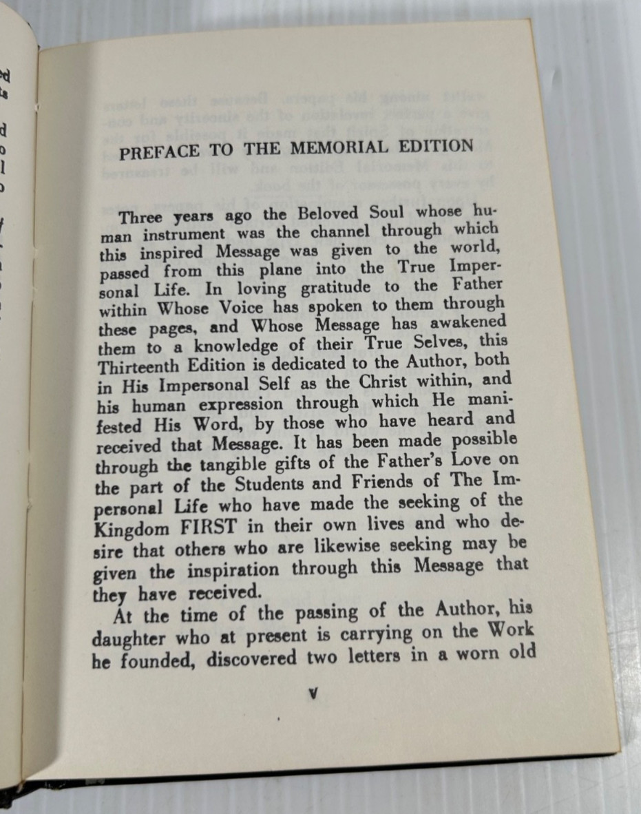 The Impersonal Life – Black hardcover 1974 Joseph S.Benner