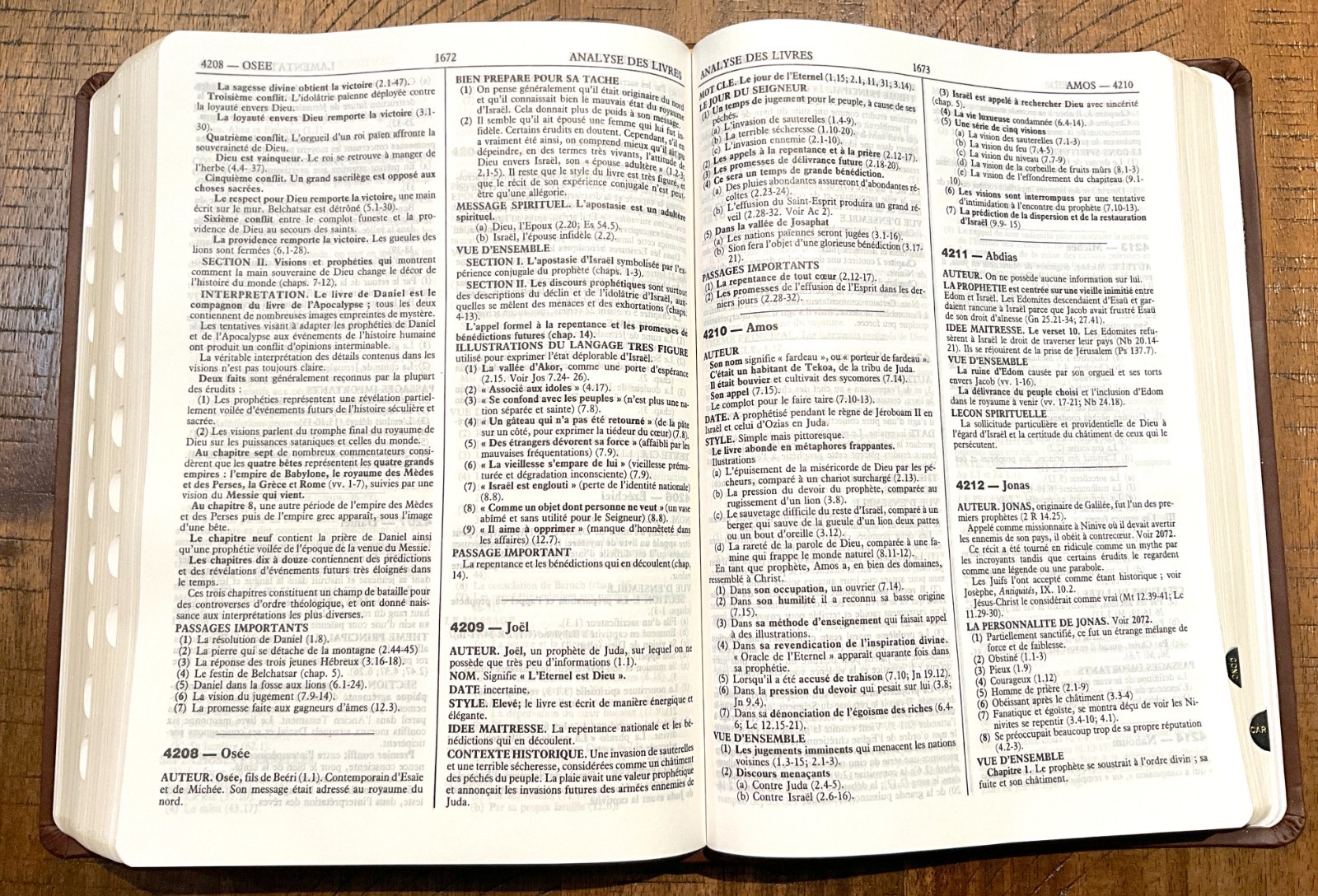 French Thompson Chain Ref. Bible, 1979 La Colombe, Thumb Idx. Brown Faux Leather