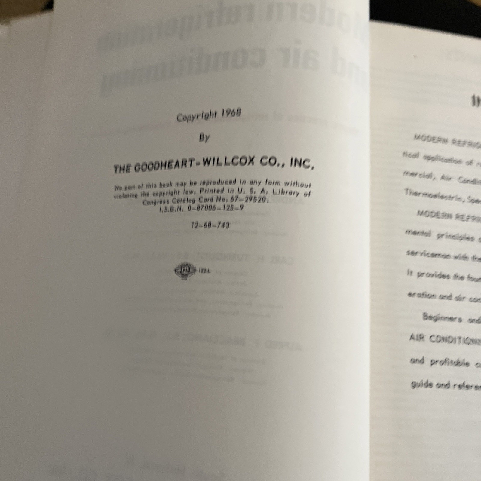 VINTAGE! 1968 Modern Refrigeration & Air Conditioning – 1120 Page Hardcover Book