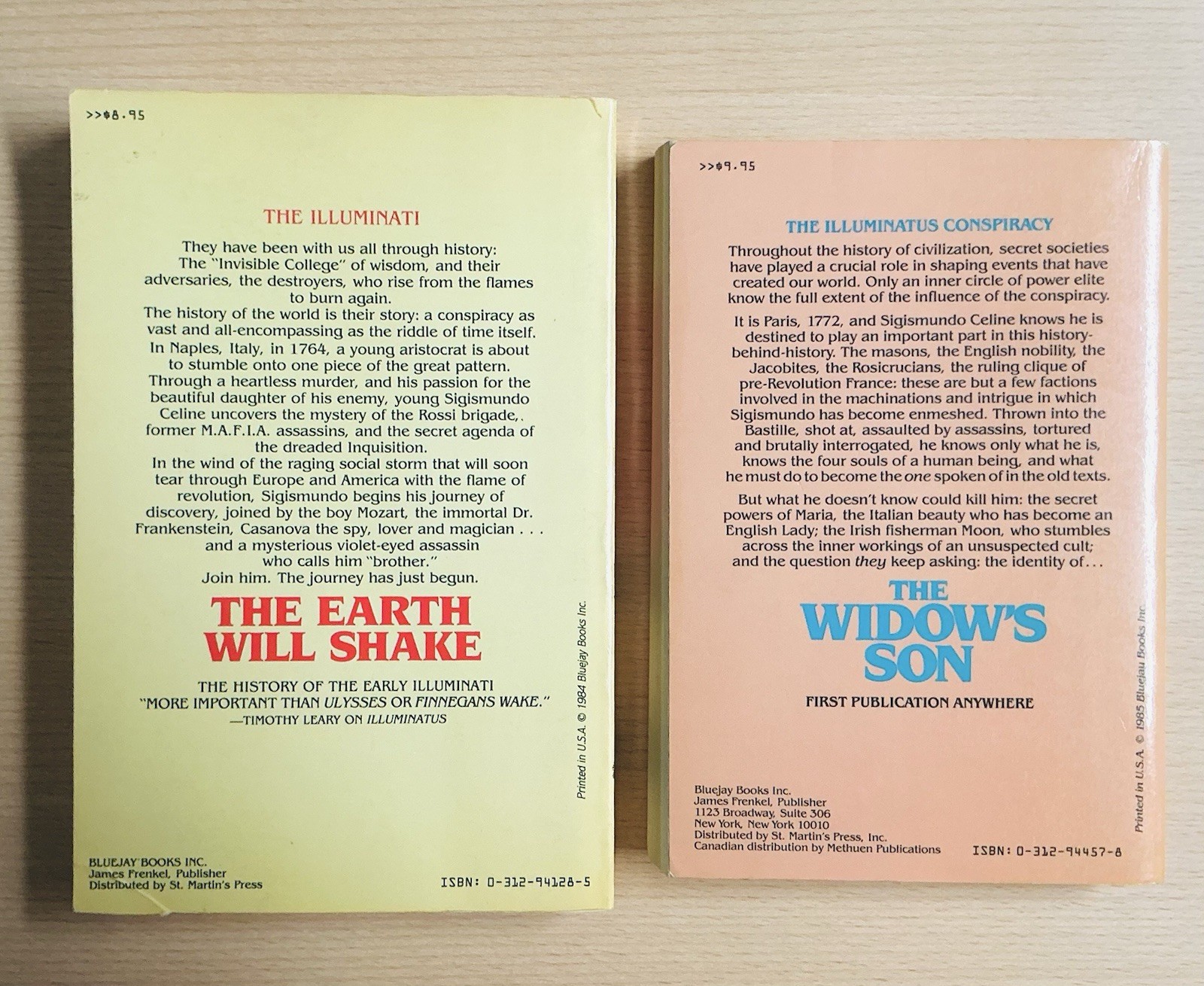 THE EARTH WILL SHAKE & WIDOW’S SON Robert Anton Wilson 1st TPB SF ILLUMINATUS