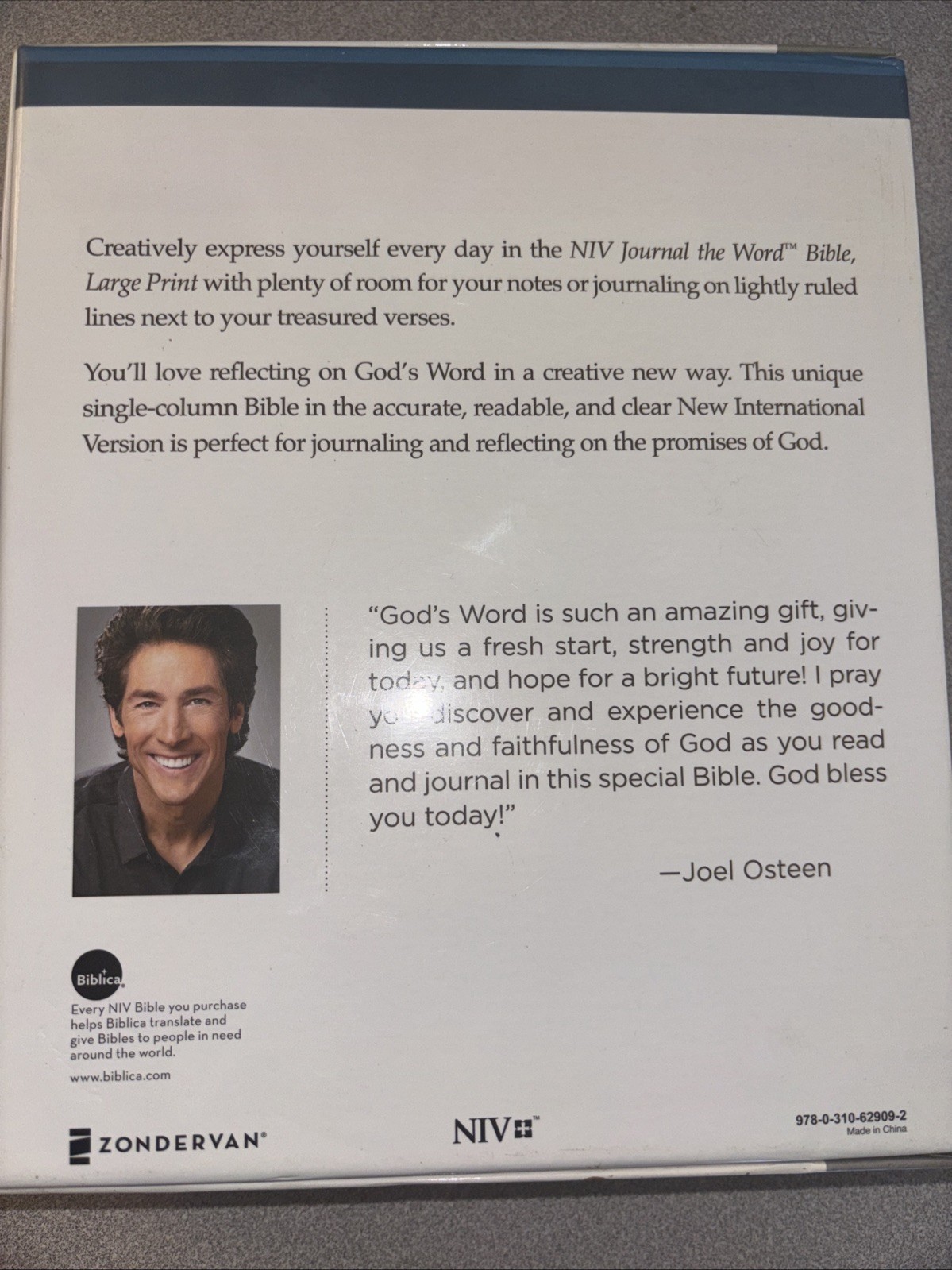 NIV Journal The Word Bible Large Print Open Box Joel Osteen Ministries