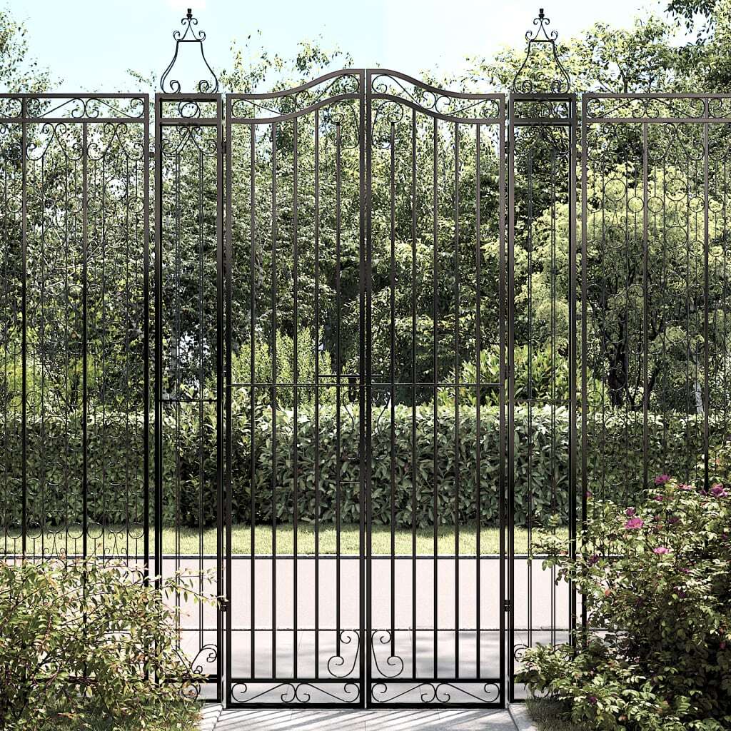 Garden Gate Ornamental Fence Gate with Bolt Hinge Trellis Wrought Iron vidaXL vi