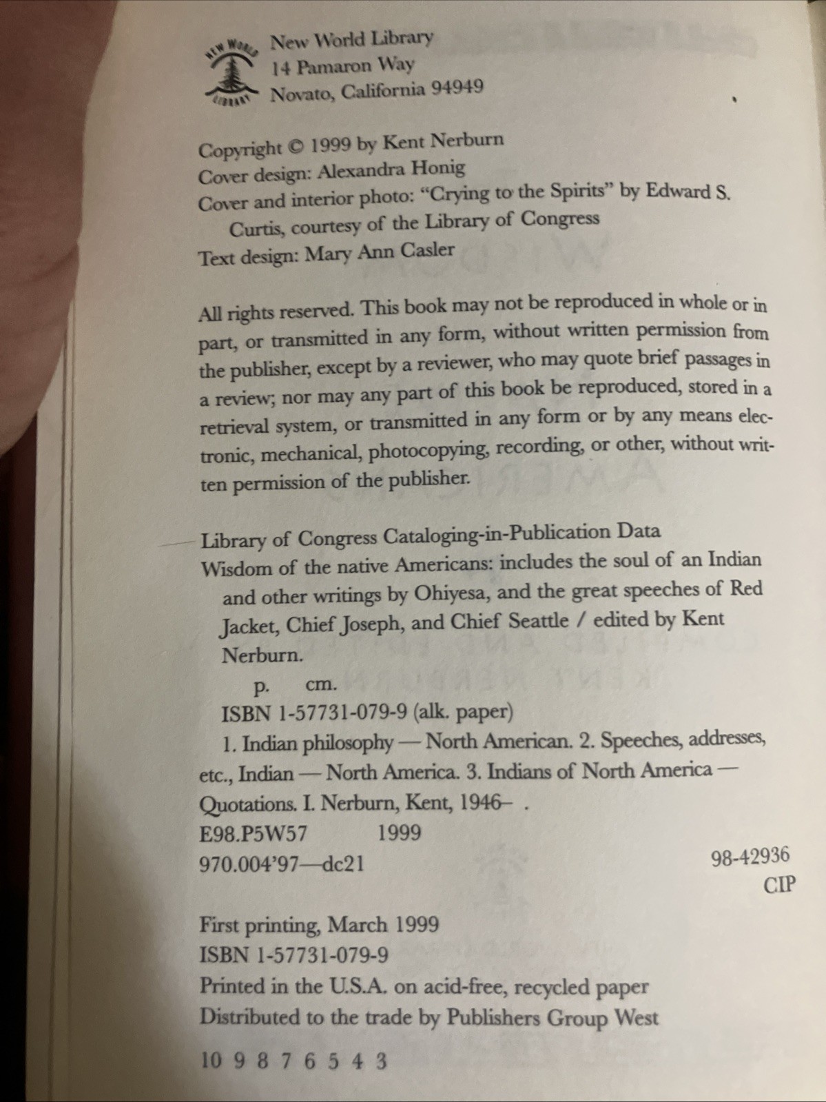 The Wisdom Of The Native Americans Edited By Kent Nerburn