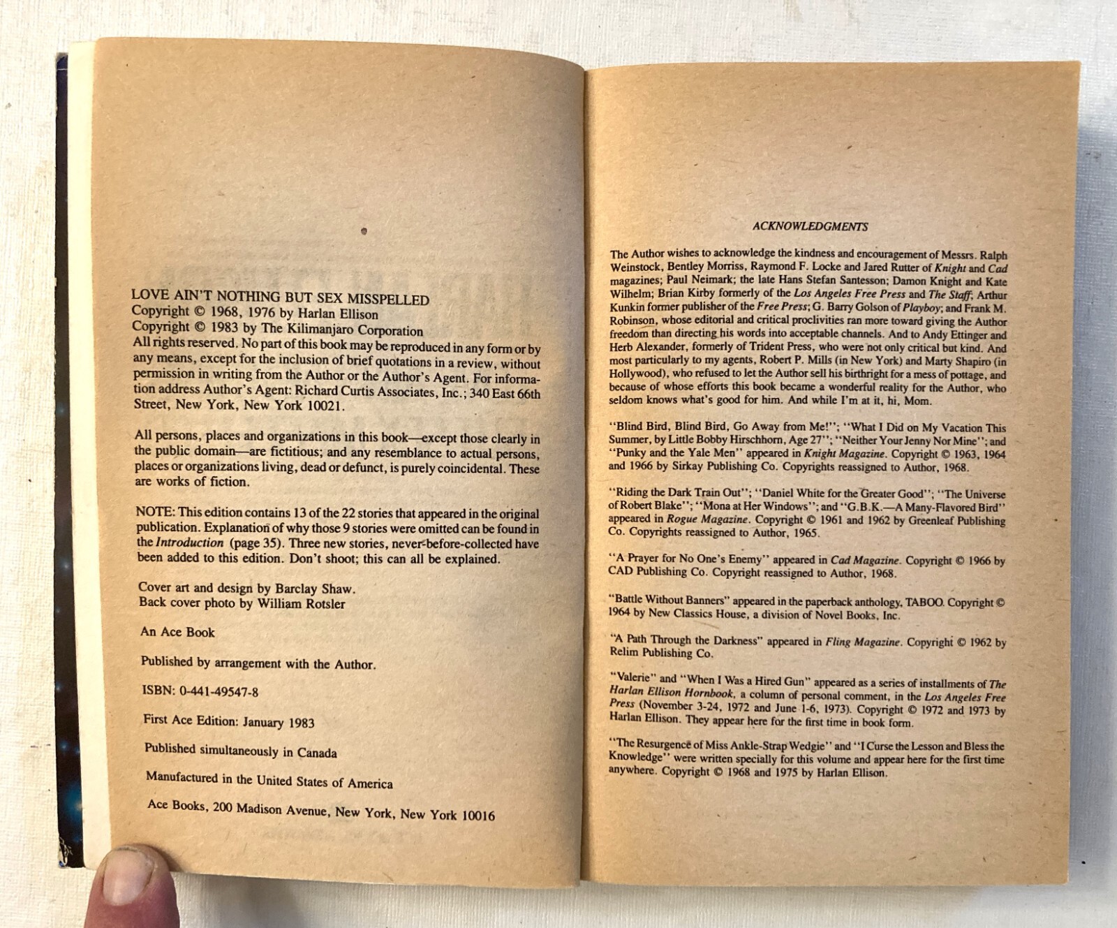 7 VINTAGE 70s -80s Harlan Ellison paperbacks – Very Good/Good condition