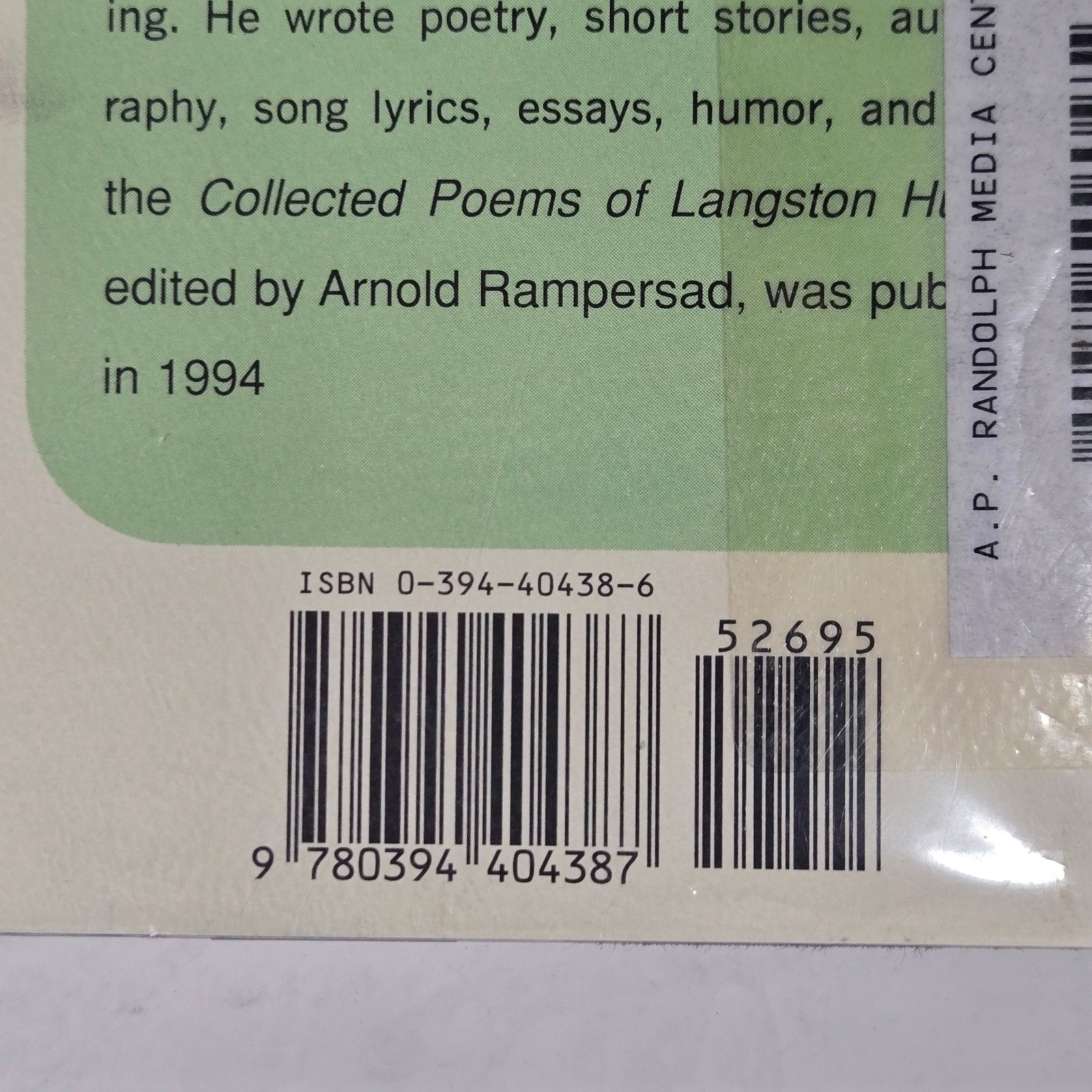 Selected Poems of Langston Hughes Vintage 1959 Borzoi Book Poetry Collection
