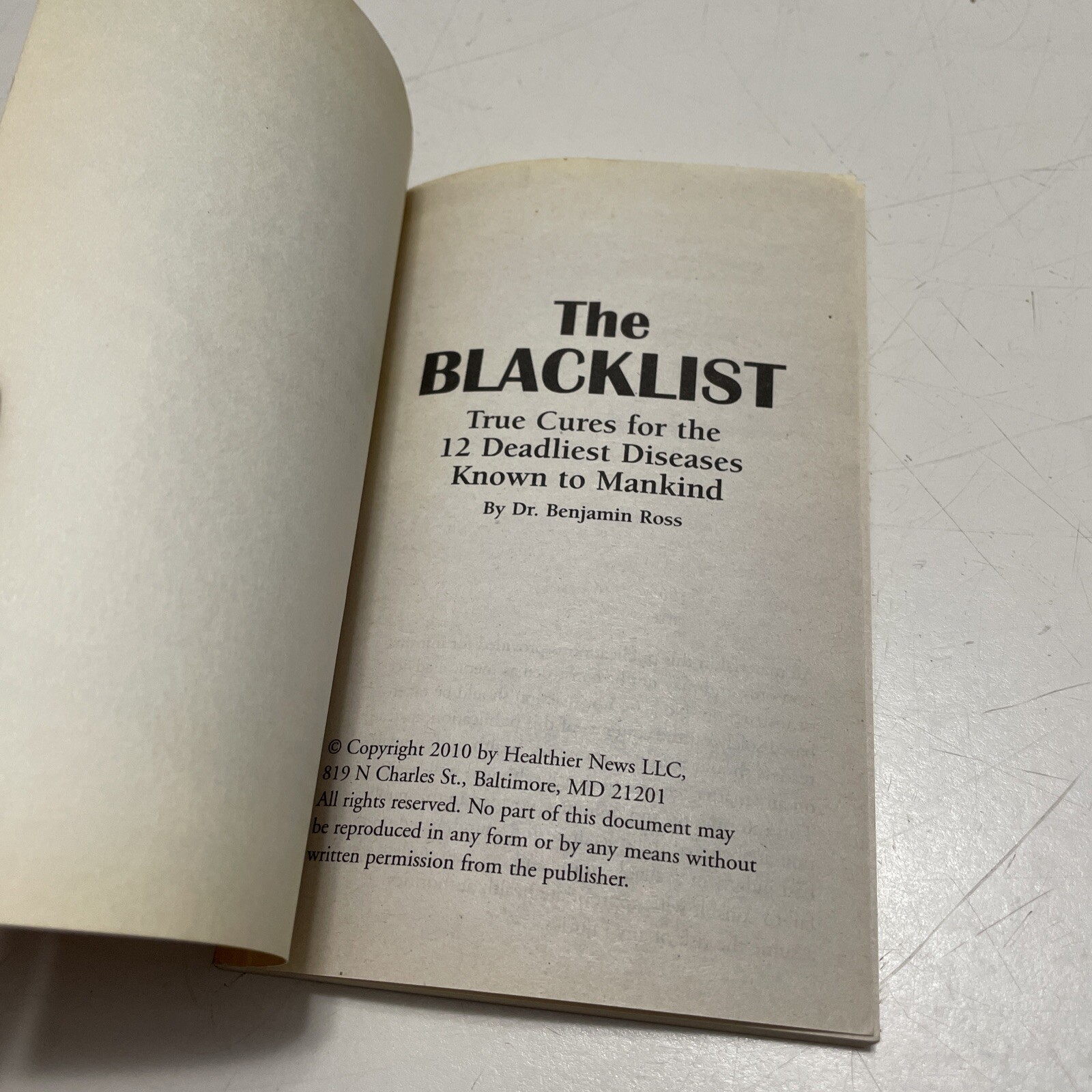 The Blacklist by Dr Benjamin Ross (2010 Paperback)