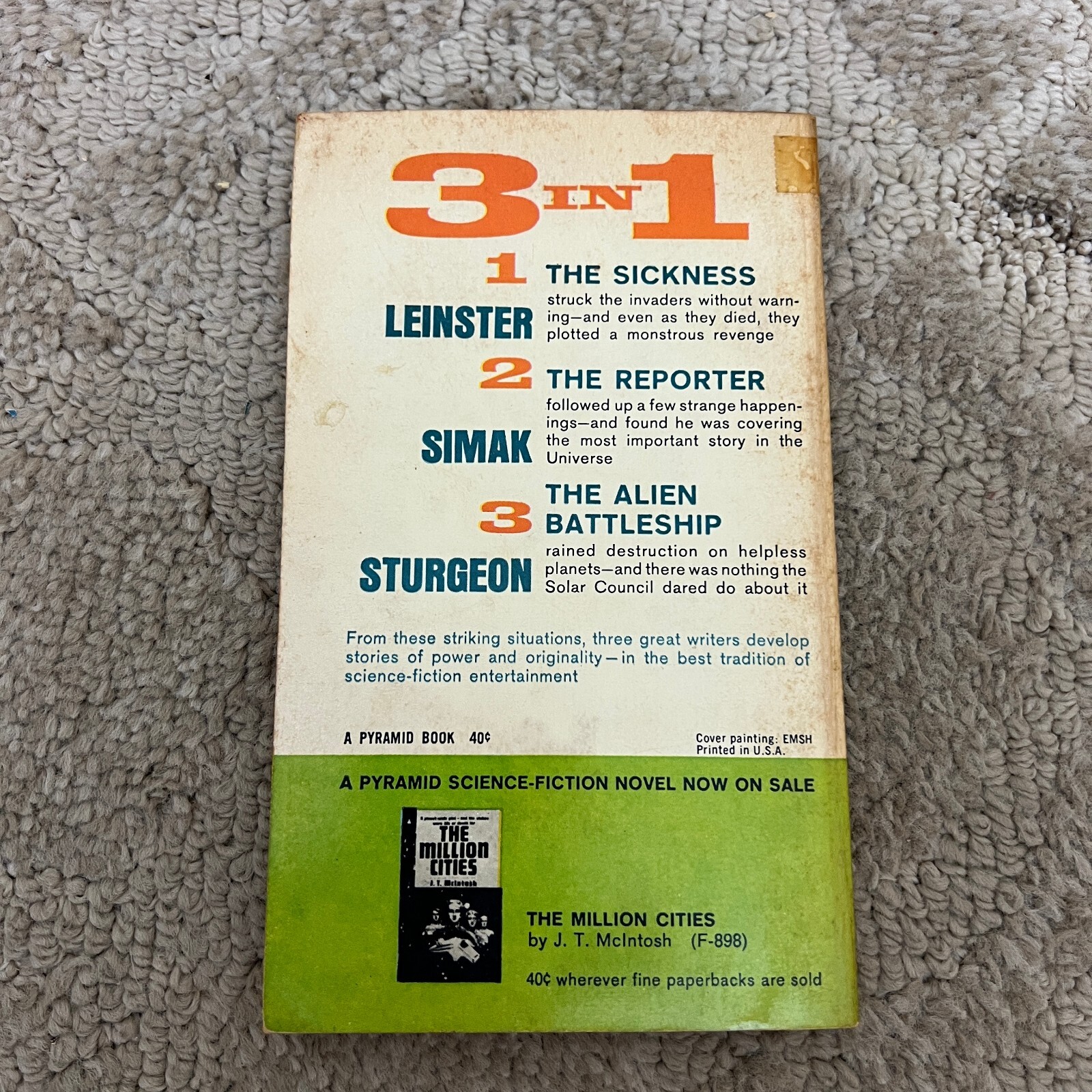 Three in One Science Fiction Paperback Book by Leo Margulies Pyramid 1963