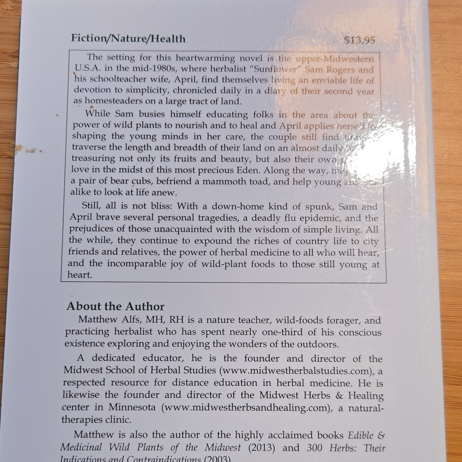 Diary of a Country Herbalist softcover by Matthew Alfs Herbal Medicine Novel