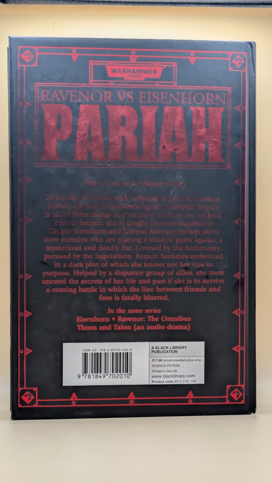 Pariah – Bequin Trilogy Novel – Dan Abnett – Warhammer 40k – Hardcover