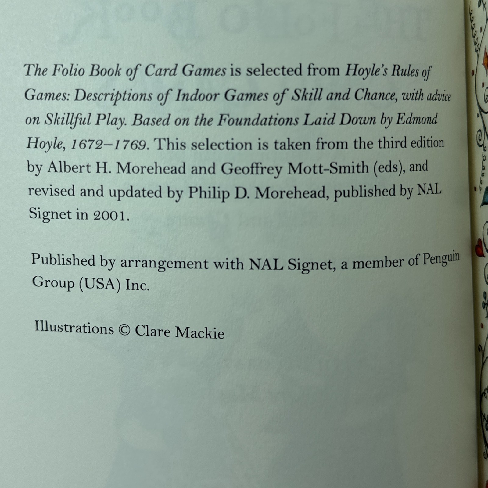 Folio Society The Folio Book of Card Games 2009 Hardcover Germany Illustrated