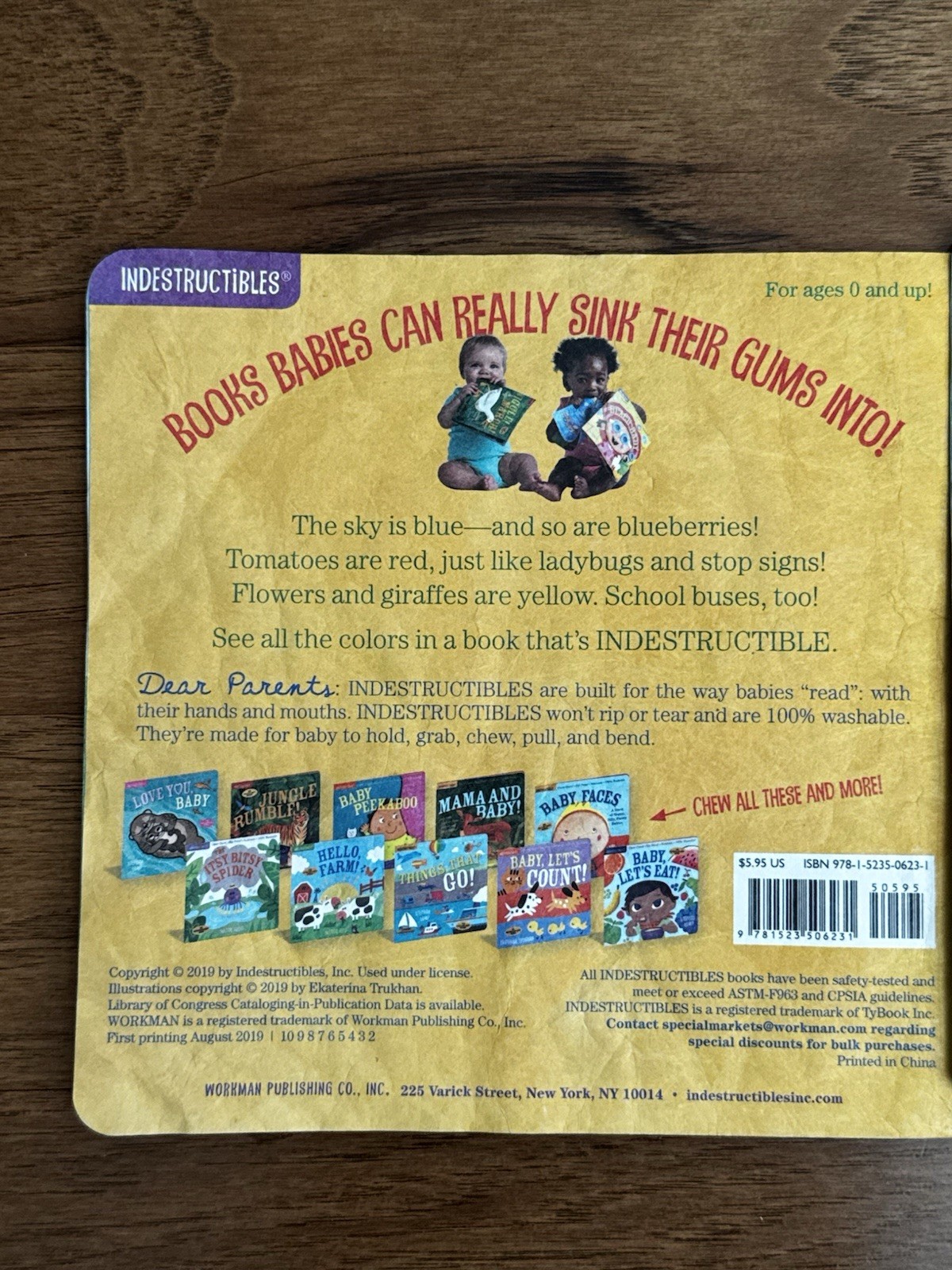Lot of 6 Children Baby Toddler (3) indestructible and (3) Board Books Mixed Lot