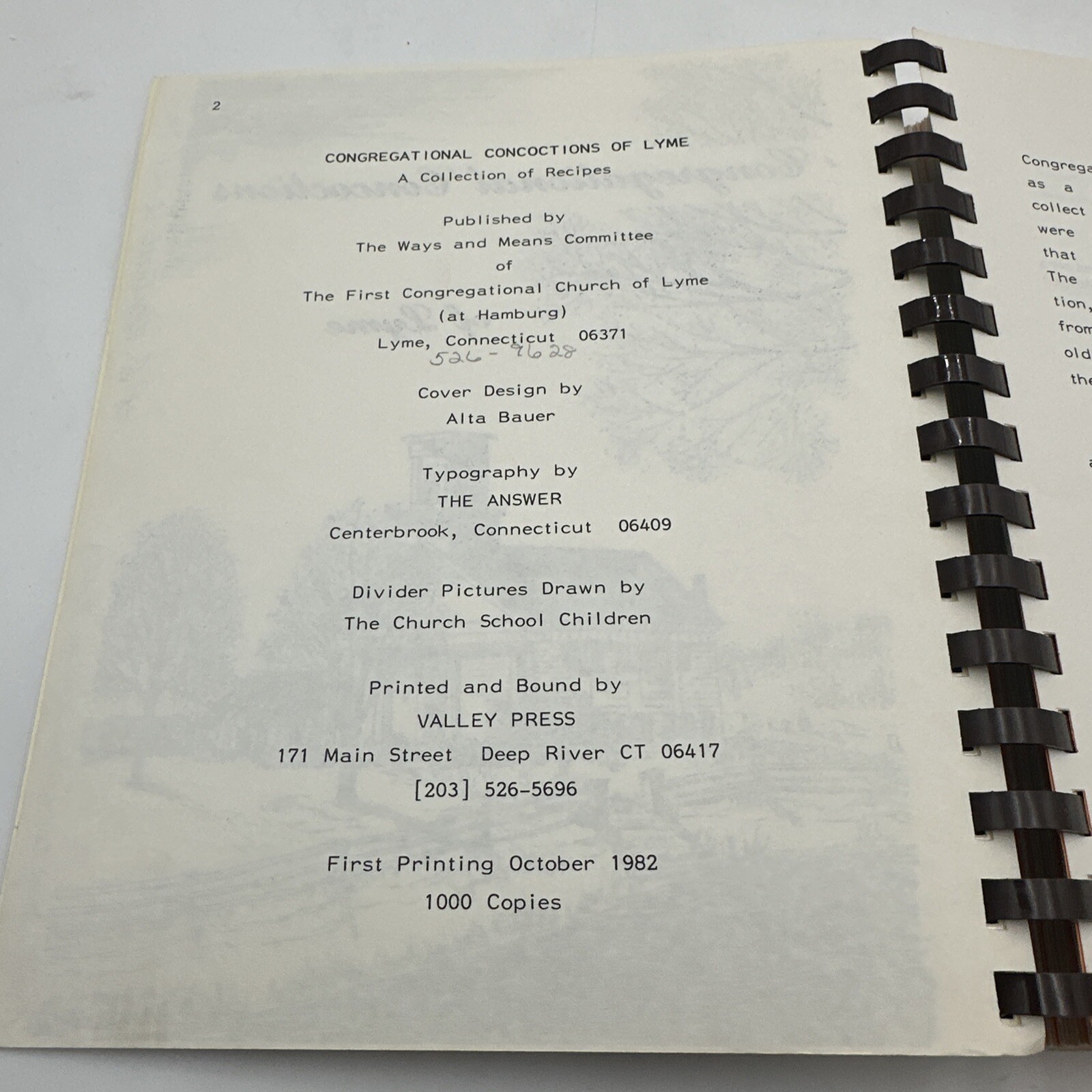 Lyme Conn. 1982 Congregational Concoctions Spiral 393 Pages Vintage Recipe Book