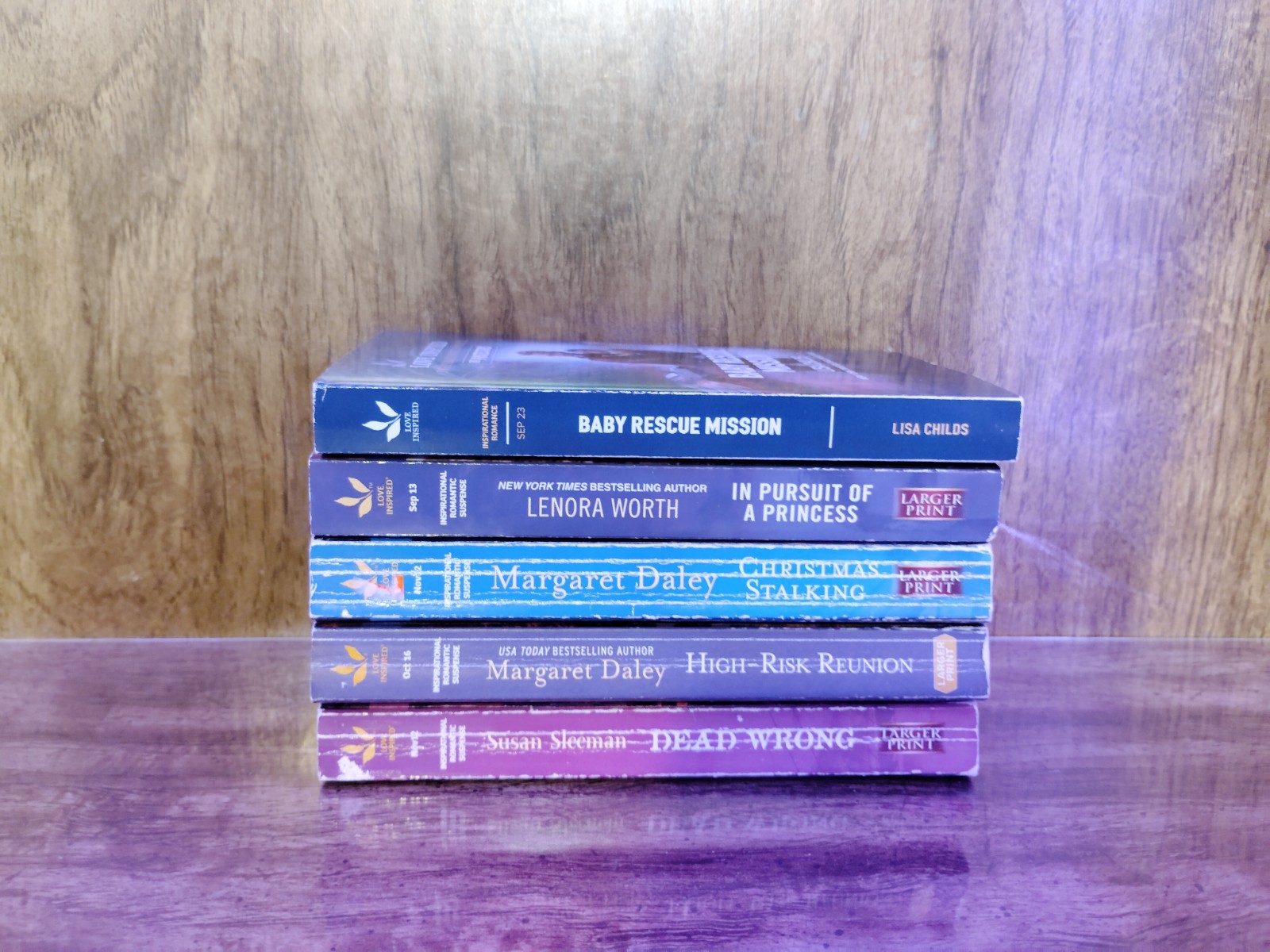 Love Inspired Suspense Larger Print Lot 5 Books Margaret Daley Susan Sleeman Len