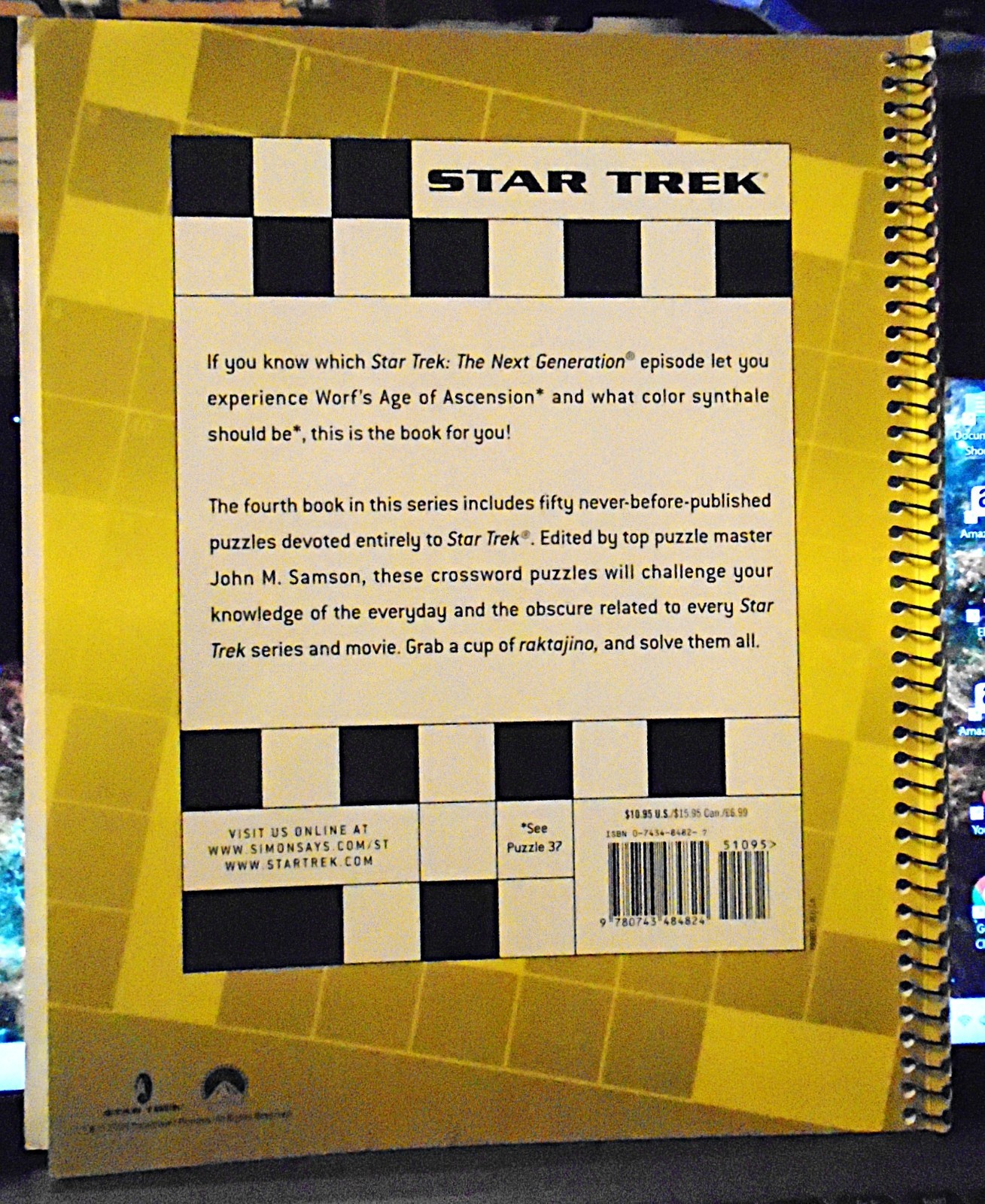 Ultra Rare Star Trek Crosswords Book 4 – John M. Samson – 2004 – Like New