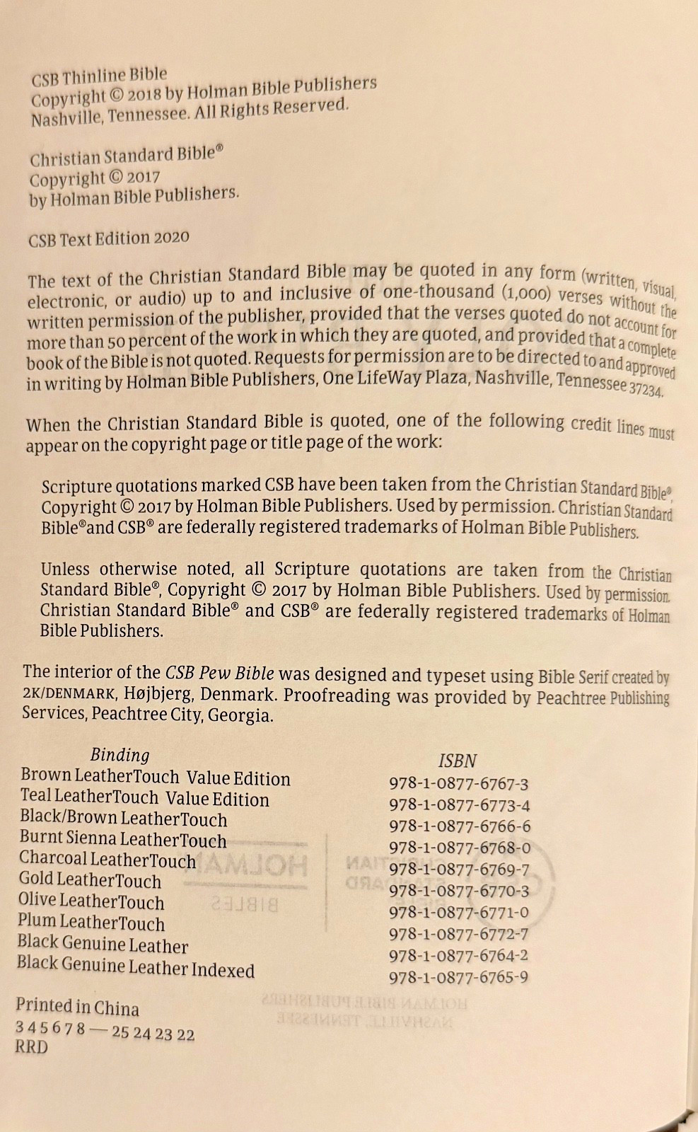 Christian Standard Bible Thinline Value Edition Brown LeatherTouch Holman NEW