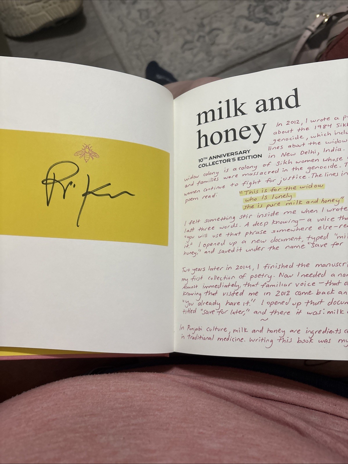 Milk and Honey by Rupi Kaur SIGNED 10th Anniversary HB 1st Andrews McMeel