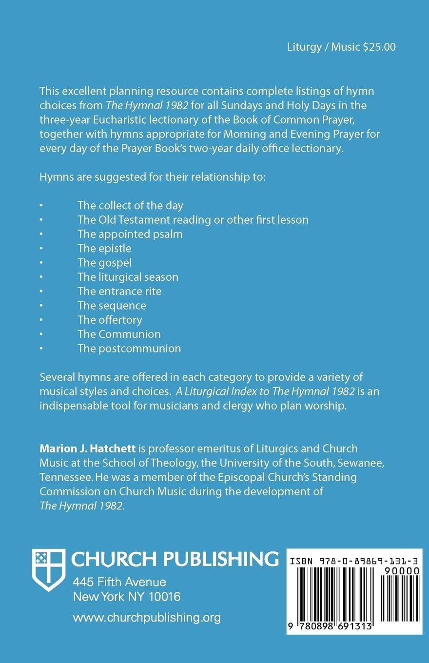 Marion J. Hatchett Church Publish A Liturgical Index to the Hymnal 1 (Paperback)