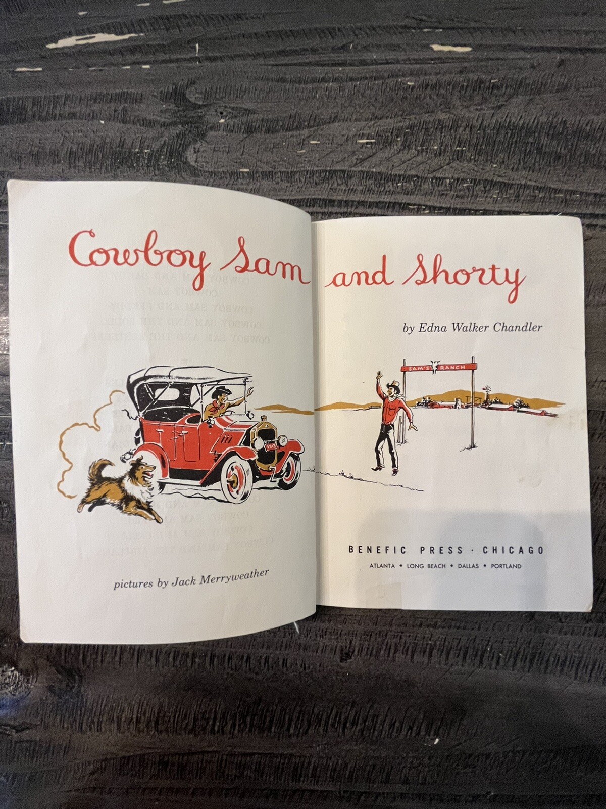 Cowboy Sam and Shorty by by Edna Walker Chandler, Benefic Press ExLib Hard Cover