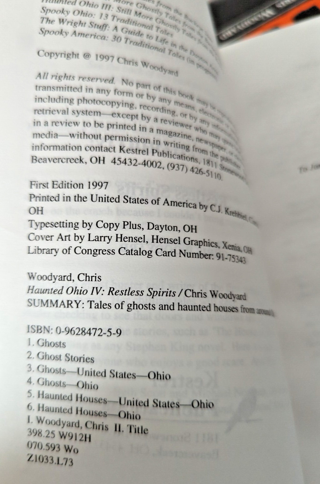 Signed Haunted Ohio 2, 3, 4: Restless Spirits Buckeye State Chris Woodyard