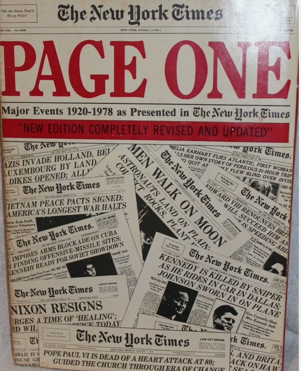 THE NEW YORK TIMES PAGE ONE Major Events 1920-1978 292 pages Hard Back 15.5X11.5