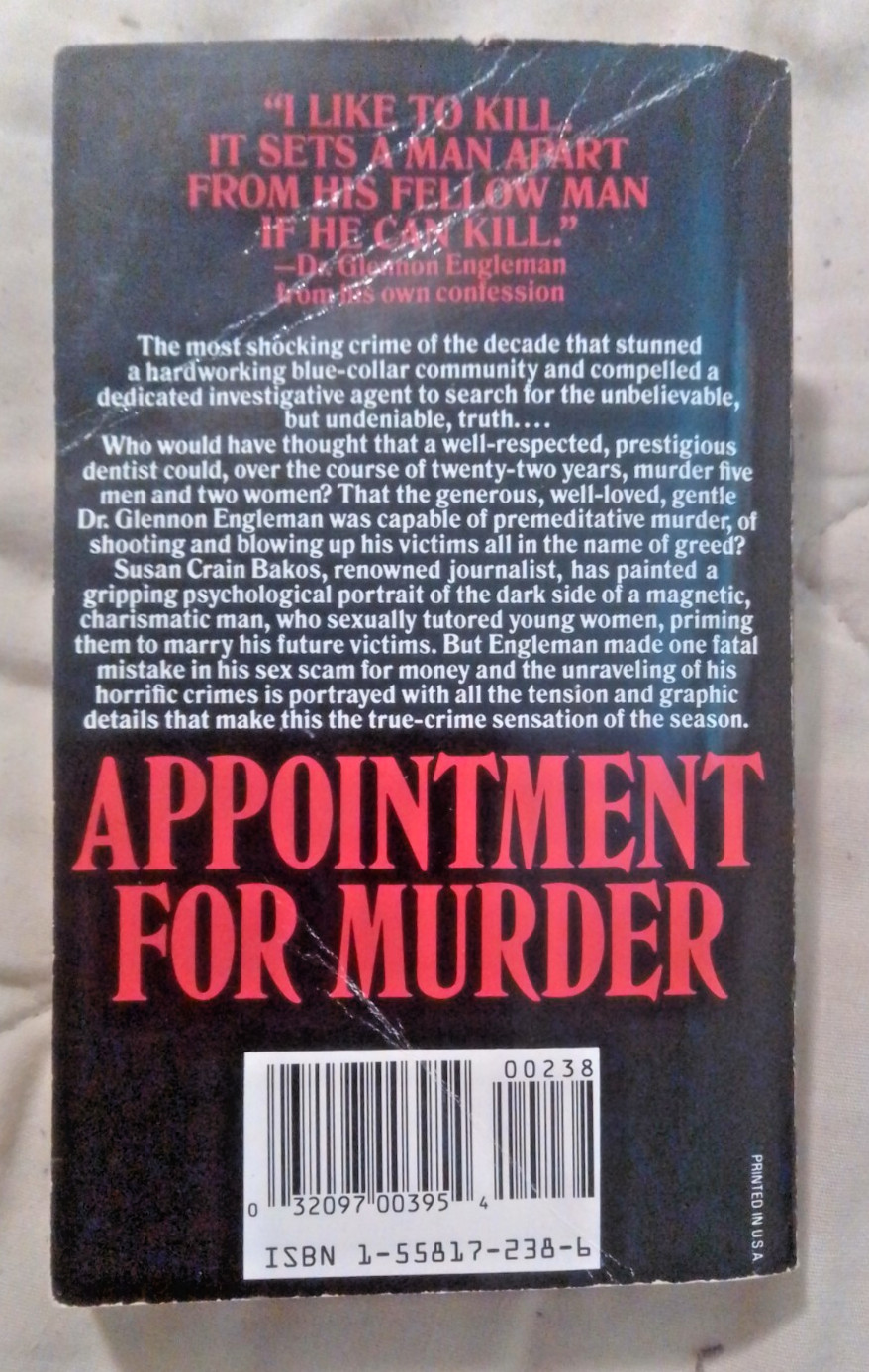 Appointment for Murder by Susan Crain Bakos (1989, pinacle books first printing)