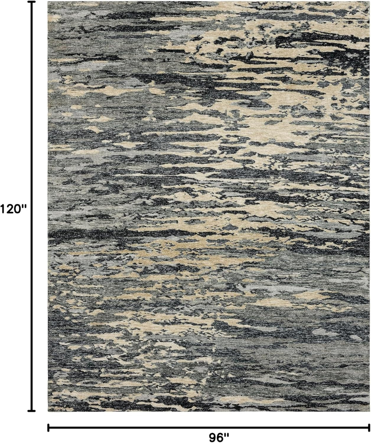 Scott Living Huron Modern Abstract Stripe Charcoal 8′ x 10′ Area Rug