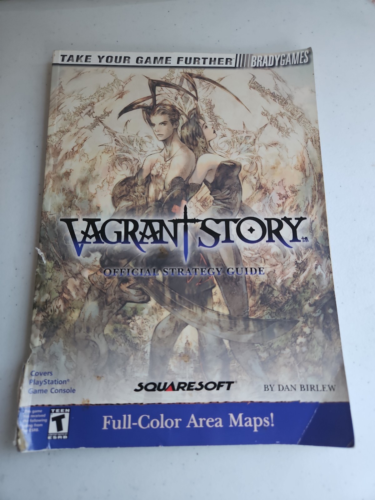 Vagrant Story Official Strategy Guide BradyGames Sony PS1 Squaresoft DAMAGED